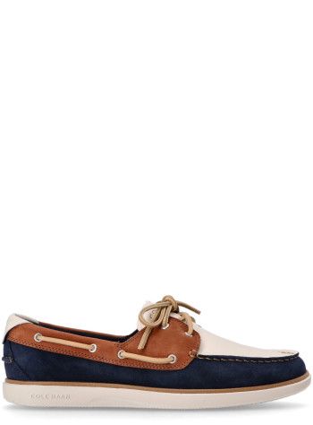 cole haan casual mangrandpro windward boat shoe - c41972 dk sequoia navy blazer ivory