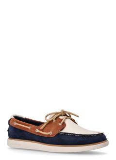 cole haan casual mangrandpro windward boat shoe - c41972 dk sequoia navy blazer ivory
