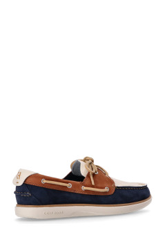 cole haan casual mangrandpro windward boat shoe - c41972 dk sequoia navy blazer ivory
