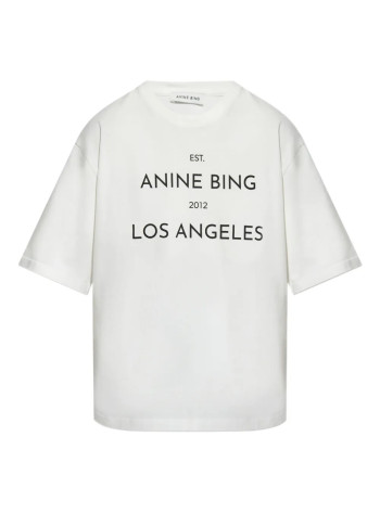 anine bing top mujer rudy tee anine bing - a0811037ivy1 ivory