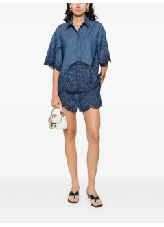 zimmermann shirt womancoco embroidered denim shirt - 2066tss254 rwblu