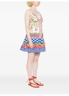 farm rio vestido mujer picnic peppers ainika off white mini dress - 335963 25075