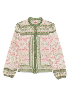 farm rio blusa mujer palm dream off white blouse - 336452 25070