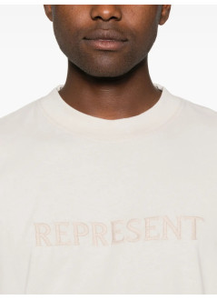 represent t-shirt manembroidered serif t-shirt - mlm100234 concrete