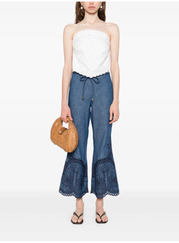 zimmermann short pant womancoco embroidered denim pant - 3135pss254 rwblu 2