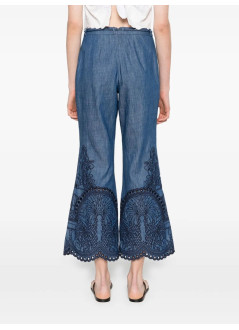 zimmermann short pant womancoco embroidered denim pant - 3135pss254 rwblu