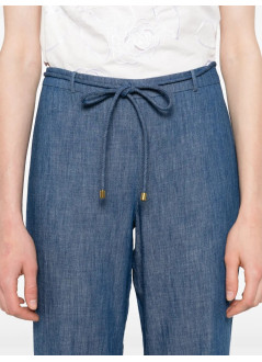 zimmermann short pant womancoco embroidered denim pant - 3135pss254 rwblu