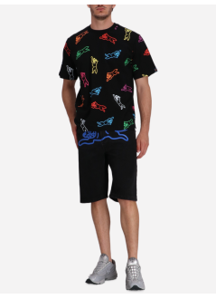 icecream short pant manrunning dog denim shorts - icd25204 black