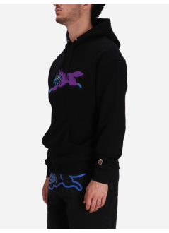 icecream sudadera hombre satin running dog popover hood - ic25236 black