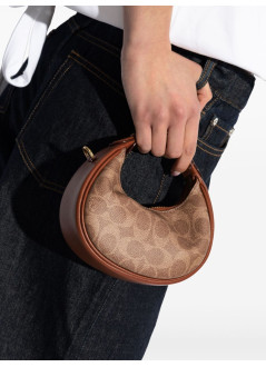 coach crossbody womancoated canvas signature mini crescent bag - cr510 b4xhg