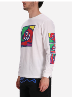 icecream camiseta hombre pop art running dog l/s t-shirt - ic25247 white