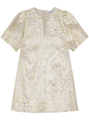 ganni dress womanmetallic cloque a shaped mini dress - w0036 012