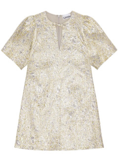 ganni vestido mujer metallic cloque a shaped mini dress - w0036 012