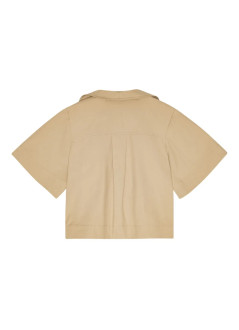 ganni t-shirt womanclassic summer suiting cowl neck blouse - w0561 531