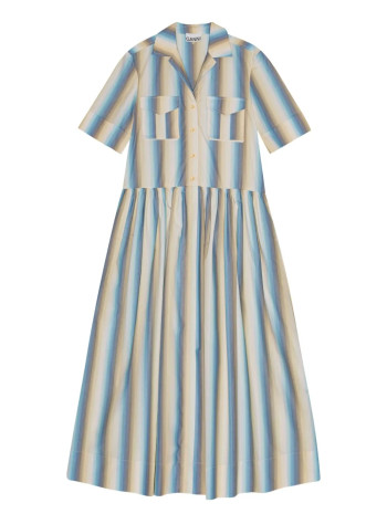 ganni dress womanombre stripe maxi shirt dress - w0456 999