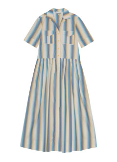 ganni vestido mujer ombre stripe maxi shirt dress - w0456 999