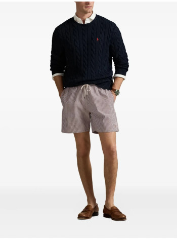 polo ralph lauren trunk hombre traveler-mid-trunk - 710957784007 red wine white seersucker 2