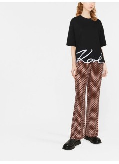 karl lagerfeld top womankarl signature hem t shirt - a1w17013 999