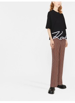 karl lagerfeld top womankarl signature hem t shirt - a1w17013 999