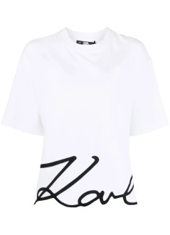 karl lagerfeld top mujer karl signature hem t shirt - a1w17013 100