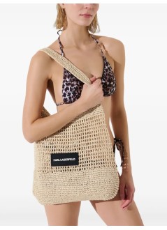 karl lagerfeld handbag womank essential crochet beach bag - a3w46033 106