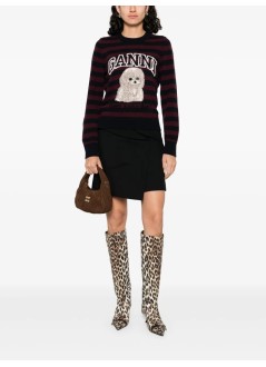 ganni sudadera mujer graphic wool mix poodle stripe crewneck - k2567 999