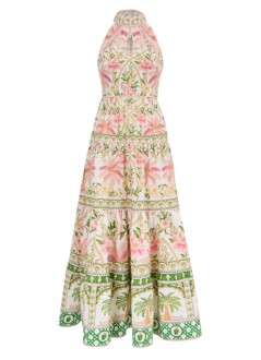 farm rio dress womanpalm dream off white sleeveless maxi dress - 336226 25070