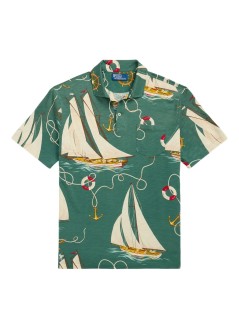 polo ralph lauren polo mansscsclsm1-short sleeve-polo shirt - 710971786001 helm anchors print