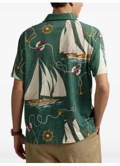 polo ralph lauren polo mansscsclsm1-short sleeve-polo shirt - 710971786001 helm anchors print