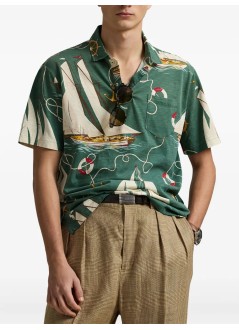 polo ralph lauren polo mansscsclsm1-short sleeve-polo shirt - 710971786001 helm anchors print