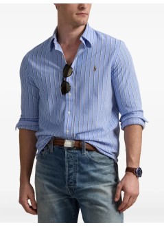 polo ralph lauren shirt manlsfbydstrm4-long sleeve-sport shirt - 710965556002 harbor island blue white