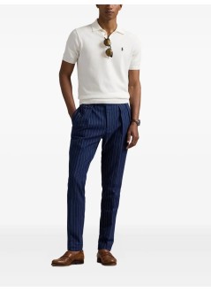 polo ralph lauren polo manssplktpp-short sleeve-pullover - 710980682005 deckwash white w navy pp