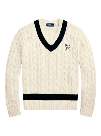 polo ralph lauren punto hombre lscricketpo-long sleeve-pullover - 710970656001 cream combo