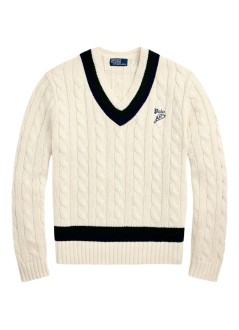 polo ralph lauren punto hombre lscricketpo-long sleeve-pullover - 710970656001 cream combo