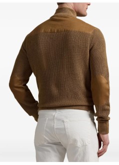 polo ralph lauren outerwear manlsskeetjkt-long sleeve-cardigan - 710962277002 brown linen combo