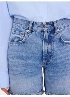 anine bing short pant womanheath short - a0511428whd65 washed blue