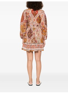 farm rio dress womanromantic nature multicolor mini dress - 335791 25091