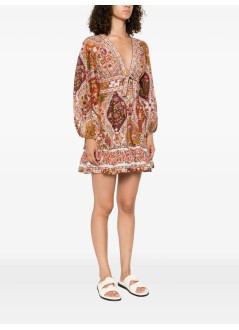 farm rio dress womanromantic nature multicolor mini dress - 335791 25091
