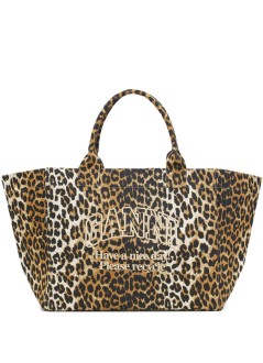ganni handbag mujer shopper xxl pocket print - a7161 943