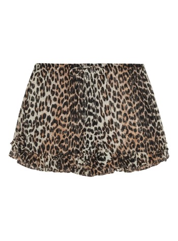 ganni short pant womanlight chiffon ruffle shorts - f9773 943