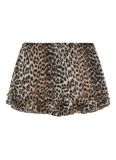 ganni short pant womanlight chiffon ruffle shorts - f9773 943