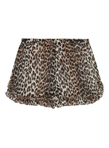 ganni short pant womanlight chiffon ruffle shorts - f9773 943 2