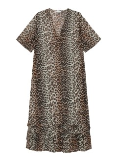 ganni dress womanlight chiffon maxi dress with ruffles - f9774 943