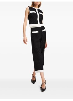 karl lagerfeld top womancontrast sleeveless knit top - a3w18020 999