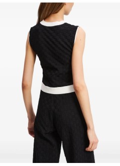 karl lagerfeld top womancontrast sleeveless knit top - a3w18020 999