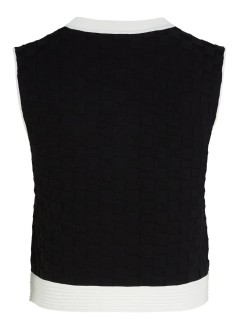 karl lagerfeld top womancontrast sleeveless knit top - a3w18020 999
