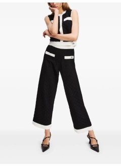 karl lagerfeld pantalon mujer contrast knit pants - a3w10103 999