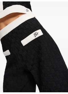 karl lagerfeld pantalon mujer contrast knit pants - a3w10103 999