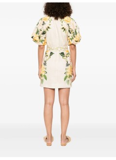 farm rio dress womangarden cascade sand puffy sleeves mini dress - 335753 25044