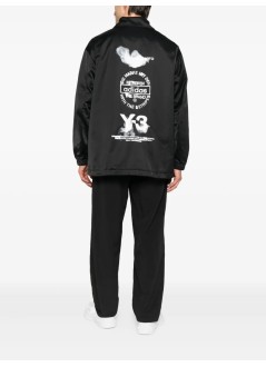 y3 outerwear many-3 graphic coach jacket - jw4626 black